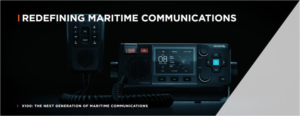 Em-trak X100 VHF Radio with AIS banner